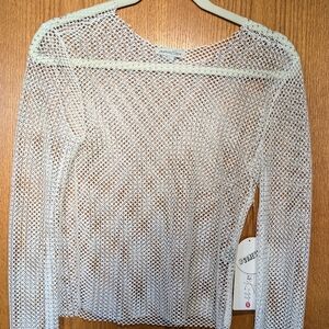 Sheer White Mesh Blouse
